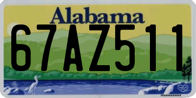 AL license plate 67AZ511