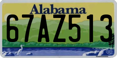 AL license plate 67AZ513