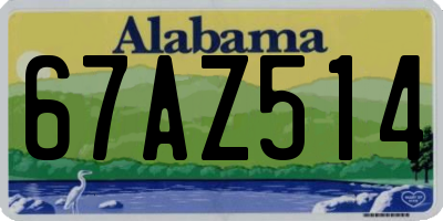 AL license plate 67AZ514