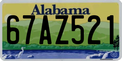 AL license plate 67AZ521