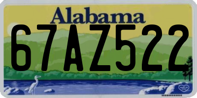 AL license plate 67AZ522