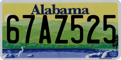 AL license plate 67AZ525