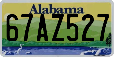 AL license plate 67AZ527