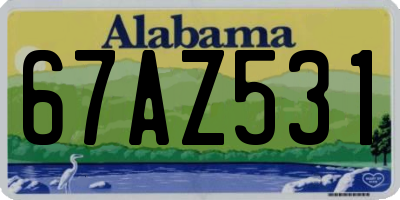 AL license plate 67AZ531