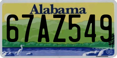 AL license plate 67AZ549
