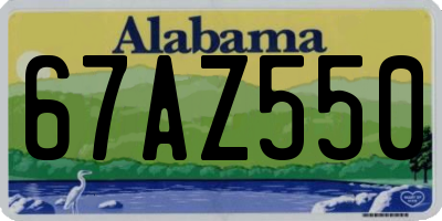 AL license plate 67AZ550