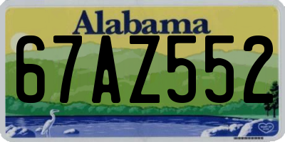 AL license plate 67AZ552