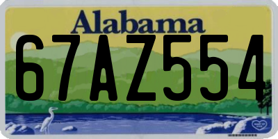 AL license plate 67AZ554