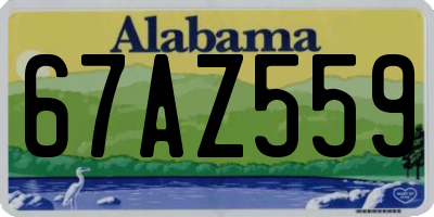 AL license plate 67AZ559