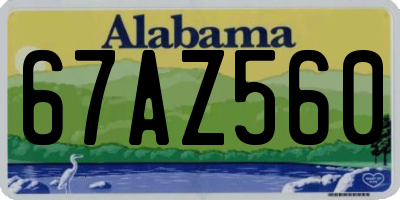 AL license plate 67AZ560