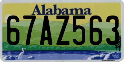 AL license plate 67AZ563