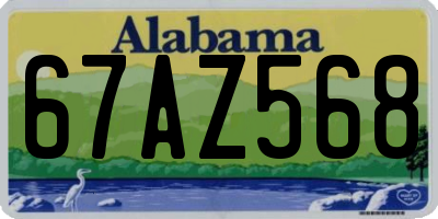 AL license plate 67AZ568