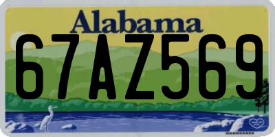AL license plate 67AZ569