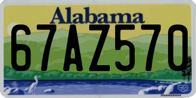 AL license plate 67AZ570