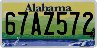 AL license plate 67AZ572