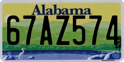 AL license plate 67AZ574