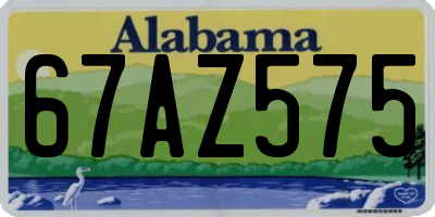 AL license plate 67AZ575