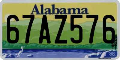AL license plate 67AZ576