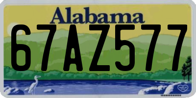 AL license plate 67AZ577