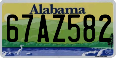 AL license plate 67AZ582