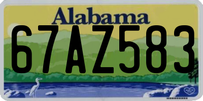 AL license plate 67AZ583