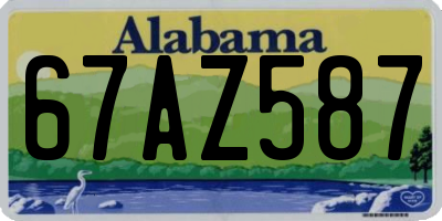 AL license plate 67AZ587