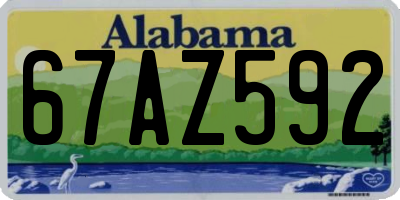 AL license plate 67AZ592
