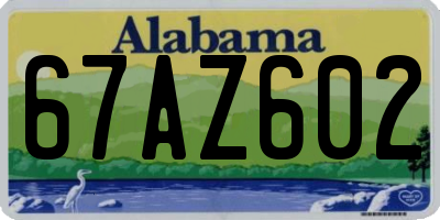 AL license plate 67AZ602
