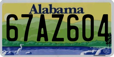 AL license plate 67AZ604