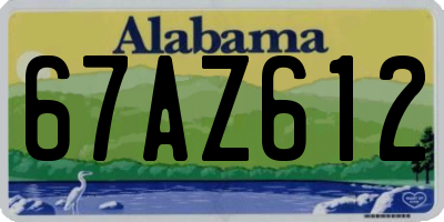 AL license plate 67AZ612