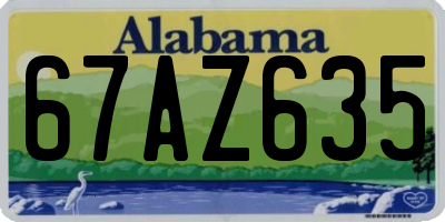 AL license plate 67AZ635