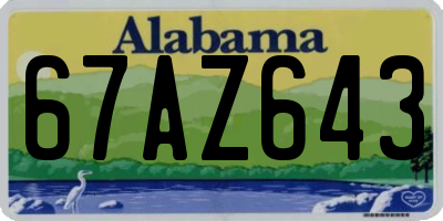 AL license plate 67AZ643
