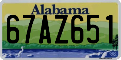 AL license plate 67AZ651