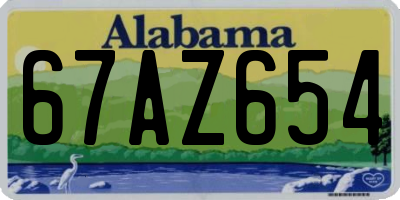 AL license plate 67AZ654