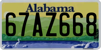 AL license plate 67AZ668