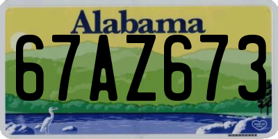 AL license plate 67AZ673