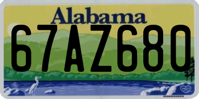 AL license plate 67AZ680