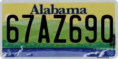 AL license plate 67AZ690