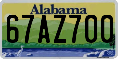 AL license plate 67AZ700