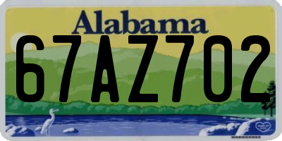 AL license plate 67AZ702