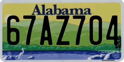AL license plate 67AZ704