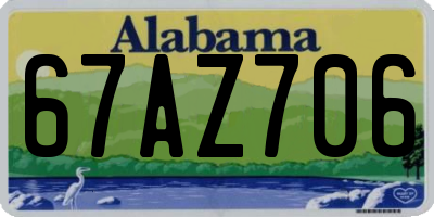 AL license plate 67AZ706