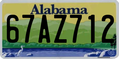 AL license plate 67AZ712