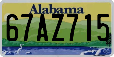 AL license plate 67AZ715