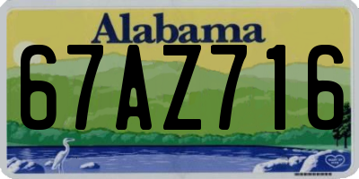 AL license plate 67AZ716