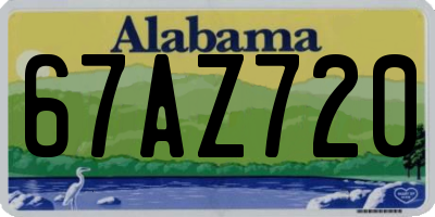 AL license plate 67AZ720