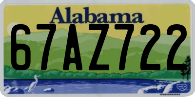 AL license plate 67AZ722