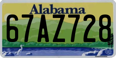 AL license plate 67AZ728