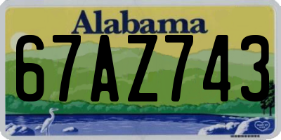 AL license plate 67AZ743
