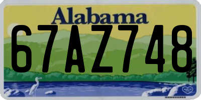AL license plate 67AZ748